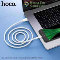 [1M] Cáp Sạc MICRO USB Hoco X61 Dây Silicon Mềm Dẻo Chống Cháy Dài 1M - BH 6 Tháng