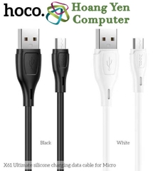 [1M] Cáp Sạc MICRO USB Hoco X61 Dây Silicon Mềm Dẻo Chống Cháy Dài 1M - BH 6 Tháng