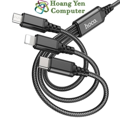 Cáp Sạc 3 Đầu Hoco X76 Dây Dù Dài 1.0M - BH 6 Tháng 1 Đổi 1 -  Hoàng Yến Computer