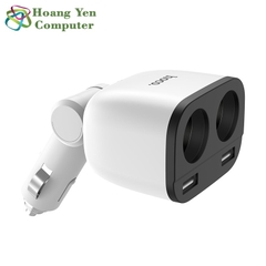 Cốc Sạc Ô Tô Hoco Z28 Power Ocean 2 Cổng Tẩu Sạc, 2 Cổng Sạc USB - BH 1 Năm