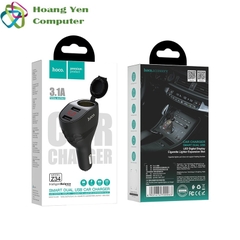 Cốc Sạc Xe Hơi Hoco Z34 2 Cổng Sạc USB, 1 Cổng Mồi Thuốc - BH 1 Năm