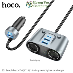 Tẩu Sạc Xe Hơi Hoco Z51 3 Tẩu Sạc, 3 Cổng Sạc USB, 2 Cổng Type C - BH 1 Năm - Hoàng Yến Computer