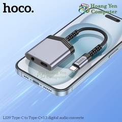 Bộ chuyển đổi âm thanh Hoco LS39 Type-C To Type-C + 3.5mm - Hoangyencomputer