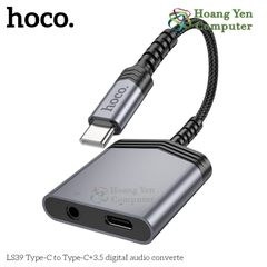 Bộ chuyển đổi âm thanh Hoco LS39 Type-C To Type-C + 3.5mm - Hoangyencomputer