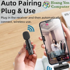 Micro Live Stream Không Dây Remax K03 (Bộ 2 Micro, 1 Kết Nối Cổng Type C hoặc Lightnig) - Bh 12 Tháng - Hoangyencomputer