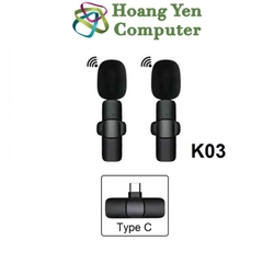 Micro Live Stream Không Dây Remax K03 (Bộ 2 Micro, 1 Kết Nối Cổng Type C hoặc Lightnig) - Bh 12 Tháng - Hoangyencomputer