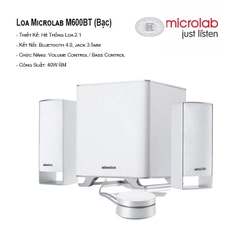 Loa Vi Tính 2.1 Microlab M600Bt Có Bluetooth - Bh 1 Năm