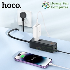 Ổ Cắm Đa Năng Hoco AC10 Dây 1.5m – Sạc Nhanh PD 65W, 2 Cổng Type-C + 2 USB + 1 Ổ Cắm US – BH 6 Tháng – HoangYenComputer