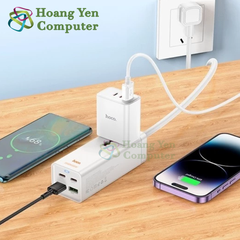 Ổ Cắm Đa Năng Hoco AC10 Dây 1.5m – Sạc Nhanh PD 65W, 2 Cổng Type-C + 2 USB + 1 Ổ Cắm US – BH 6 Tháng – HoangYenComputer