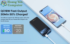 Sạc Dự Phòng Remax RPP-502 10000mAh (Sạc Nhanh QC3.0 18W, PD20W) 2 Cổng Sạc Vào, 1 Cổng Sạc Ra - Hoangyencomputer