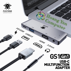 [Mark 3] Cáp Chuyển Plextone GS1 Mark 3 4in1 Type C ra HDMI + USB 3.0 + Type C Sạc Cho Macbook, Smartphone