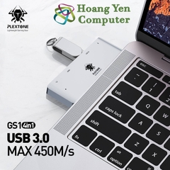 [Mark 3] Cáp Chuyển Plextone GS1 Mark 3 4in1 Type C ra HDMI + USB 3.0 + Type C Sạc Cho Macbook, Smartphone