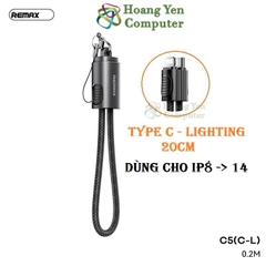 Cáp Sạc 20CM Remax C5, Remax C6 - Type C to Type C, Type C to Lighting  - Chính Hãng - Hoàng Yến Computer