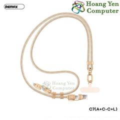 Cáp Sạc Remax C7 4in1 (A+C-C+L) 240W Đa Năng – Dây Bện Siêu Bền,Siêu To – BH 12 Tháng – Hoàng Yến Computer