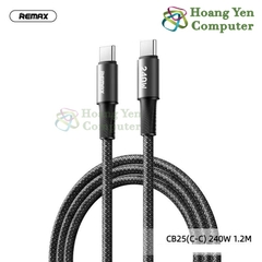 Cáp Sạc Remax CB25 C-C 240W Alloy Aluminum – Sạc Siêu Nhanh, Truyền Dữ Liệu Ổn Định – BH 12 Tháng – Hoangyencomputer