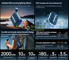 Loa Bluetooth Remax RB-M7 V5.4 - Khe Cắm Thẻ Nhớ, USB, Chống Nước IP67, Đèn LED - BH 12 Tháng- Hoàng Yến Computer
