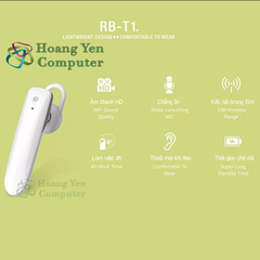 Tai Nghe Bluetooth Remax RB-T01 V5.4 Âm thanh rõ nét, Pin Khỏe - BH 12 Tháng - Hoàng Yến Computer