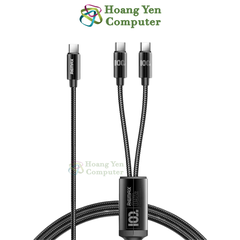 Cáp Sạc Nhanh Remax RC-092T 100W – Dây Bện Siêu Bền 2 Đầu Ra (C to C + C) – BH 1 Năm – Hoàng Yến Computer