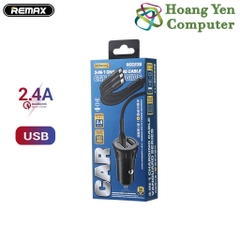 Bộ Tẩu Sạc + Cáp Sạc 3 Đầu Remax RCC236 Công Suất 12W - Hàng Chính Hãng - BH 6 Tháng - Hoàng Yến Computer