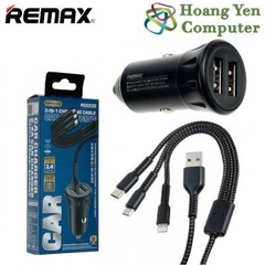 Bộ Tẩu Sạc + Cáp Sạc 3 Đầu Remax RCC236 Công Suất 12W - Hàng Chính Hãng - BH 6 Tháng - Hoàng Yến Computer