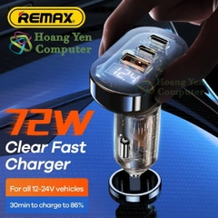 Tẩu Sạc Ô Tô Remax RCC351 – Công Suất 72W, Sạc Nhanh PD+QC – BH 12 Tháng  – Hoàng Yến Computer