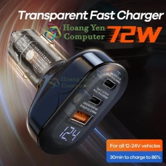 Tẩu Sạc Ô Tô Remax RCC351 – Công Suất 72W, Sạc Nhanh PD+QC – BH 12 Tháng  – Hoàng Yến Computer