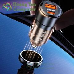 Tẩu Sạc Ô Tô Remax RCC360 75W 2 cổng ( USB & TypeC ) PD + QC - BH 12 Tháng - Hoàng Yến Computer