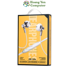 Tai Nghe Có Dây Remax RM-710a Type-C – Âm Thanh/Mic Rõ, Dùng Gaming & Livestream – BH 1 Năm – Hoangyencomputer