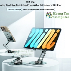 Giá Đỡ Remax RM-C37 Xoay Gập Linh Hoạt – Hợp Kim Cứng Cáp, Tùy Chỉnh Đa Góc – BH 6 Tháng – Hoàng Yến Computer