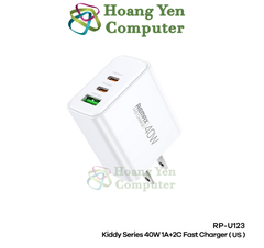 Cốc Sạc Nhanh Remax RP-U123 40W 3 Cổng (1 USB + 2 Type-C)  – BH 12 Tháng  – Hoàng Yến Computer