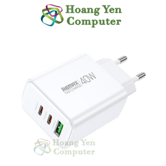 Cốc Sạc Nhanh Remax RP-U123 40W 3 Cổng (1 USB + 2 Type-C)  – BH 12 Tháng  – Hoàng Yến Computer