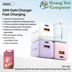Cốc Sạc Nhanh Remax RP-U25 - Sạc Nhanh QC3.0 18W, PD33W - Chính Hãng BH 12 Tháng - Hoàng Yến Computer