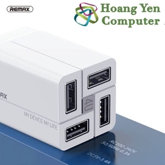 Cốc Sạc 4 Cổng Remax RP-U43 3.4A Chân Cắm Gập Lại - BH 1 năm - Hoàng Yến Computer