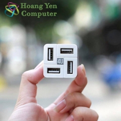 Cốc Sạc 4 Cổng Remax RP-U43 3.4A Chân Cắm Gập Lại - BH 1 năm - Hoàng Yến Computer