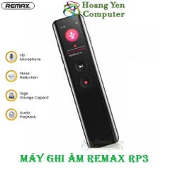 Máy Ghi Âm Remax RP3 - Dung Lượng 16GB, Âm Thanh Thu Âm Rõ, Có Thể Nghe Nhạc MP3 - BH 12 Tháng - Hoàng Yến Computer