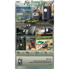 Sạc Dự Phòng Remax RPP-100 60000Mah 100W (Sạc Nhanh QC3.0 18W, 22.5W, PD100W, VOOC 2.0) - BH 1 Năm - Hoàng Yến Computer