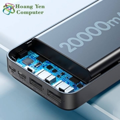 Sạc Dự Phòng Remax RPP-166 20000mAh Lõi Polymer 2 Cổng Sạc Vào, 2 Cổng Sạc Ra - BH 1 Năm