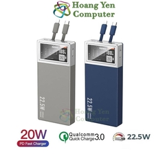 Sạc Dự Phòng Remax RPP-189 20000Mah (Sạc Nhanh QC3.0, VOOC 2.0  PD20W), Tích Hợp Cáp Sạc - BH 1 Năm - Hoàng Yến Computer