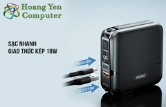 Sạc Dự Phòng Remax RPP-20 15000Mah (Sạc Nhanh QC3.0, PD 18W), Tích Hợp Cáp Sạc, Nguồn AC Sạc Trực Tiếp - BH 1 Năm