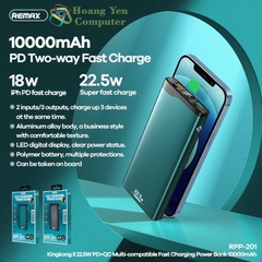 Pin Sạc Dự Phòng Mini Remax RPP-201 10000Mah (Sạc Nhanh QC3.0 18W, 22.5W, PD 18W) - BH 1 Năm