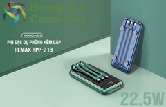 Sạc Dự Phòng Remax RPP-218 10000mAh Tích Hợp Cáp Sạc (Sạc Nhanh QC3.0 18W, PD18W, 22.5W, VOOC 2.0) - BH 1 Năm - Hoàng Yến Computer