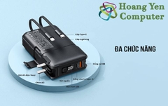 Sạc Dự Phòng Remax RPP-267 20000Mah (Sạc Nhanh QC3.0, VOOC 2.0  PD 20W), Tích Hợp Cáp Sạc, Nguồn AC Sạc Trực Tiếp