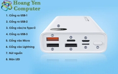 Sạc Dự Phòng Remax RPP-292 20000mAh (Sạc Nhanh QC3.0 18W, 22.5W, PD20W, VOOC 2.0) - BH 1 Năm - Hoàng Yến Computer