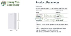 Sạc Dự Phòng 65W Remax RPP-310 40000mah (Sạc Nhanh QC3.0 18W- 65W, Sạc Được Laptop) - BH 1 Năm - HOÀNG YẾN COMPUTER