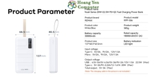 Sạc Dự Phòng Remax RPP-506 30000Mah (Sạc Nhanh QC3.0 18W, 22.5W, PD20W, VOOC 2.0) - BH 1 Năm - Hoàng Yến Computer