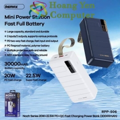 Sạc Dự Phòng Remax RPP-506 30000Mah (Sạc Nhanh QC3.0 18W, 22.5W, PD20W, VOOC 2.0) - BH 1 Năm - Hoàng Yến Computer