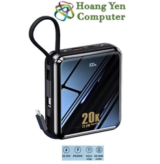 Sạc Dự Phòng Remax RPP-51 20000Mah (Sạc Nhanh QC3.0, VOOC 2.0  PD 20W), Tích Hợp Cáp Sạc - BH 1 Năm - Hoàng Yến Computer