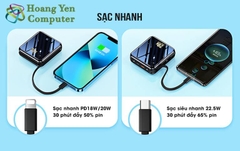 Sạc Dự Phòng Remax RPP-51 20000Mah (Sạc Nhanh QC3.0, VOOC 2.0  PD 20W), Tích Hợp Cáp Sạc - BH 1 Năm - Hoàng Yến Computer