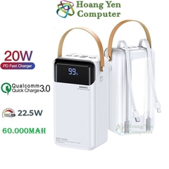 Sạc Dự Phòng Remax RPP-565 60000mAh (Sạc Nhanh QC3.0 18W, PD20W, VOOC 2.0 22.5W) - BH 1 Năm