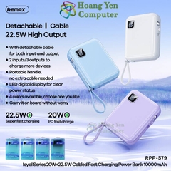 Sạc Dự Phòng Remax RPP-579 10000Mah (Sạc Nhanh QC3.0, VOOC 2.0, PD20W), Tích Hợp Cáp Sạc - BH 1 Năm - Hoàng Yến Computer